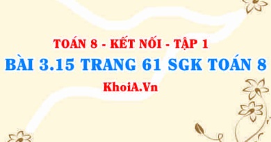 Bài 3.15 trang 61 SGK Toán 8 tập 1 Kết nối tri thức